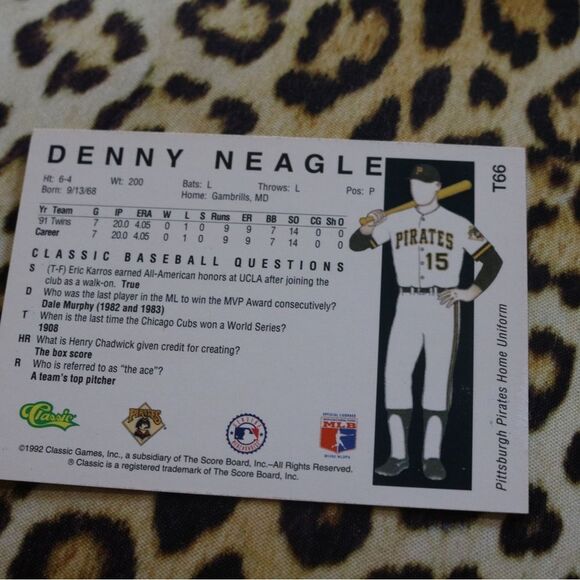 Denny Neagle T66 Baseball Card - Picture 2 of 2